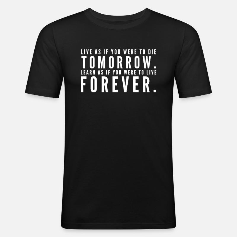 Mahatma Ghandi - Live / Learn - Männer Slim Fit T-Shirt - Schwarz