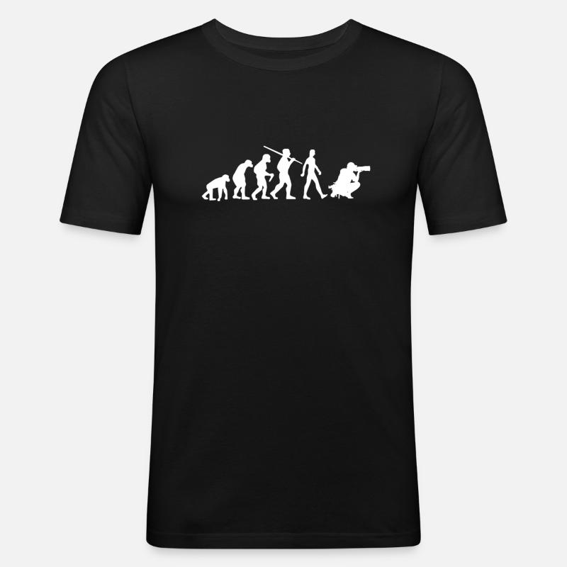 Fotograf Evolution Fotografie - Männer Slim Fit T-Shirt - Schwarz
