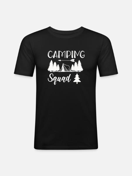 Camping Kader Wandershirt - Männer Slim Fit T-Shirt - Schwarz