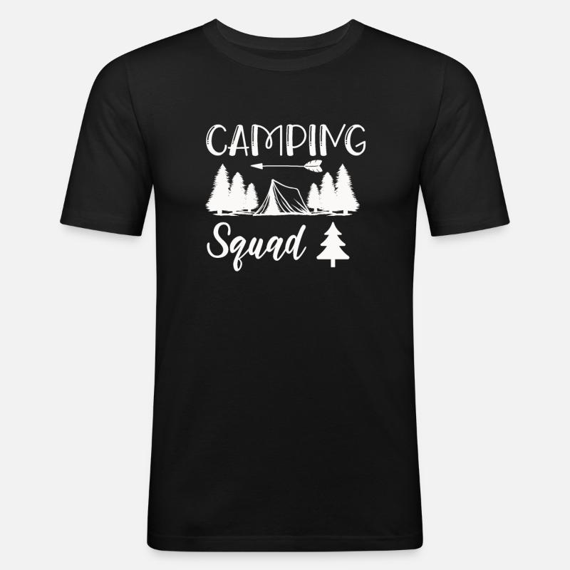 Camping Kader Wandershirt - Männer Slim Fit T-Shirt - Schwarz