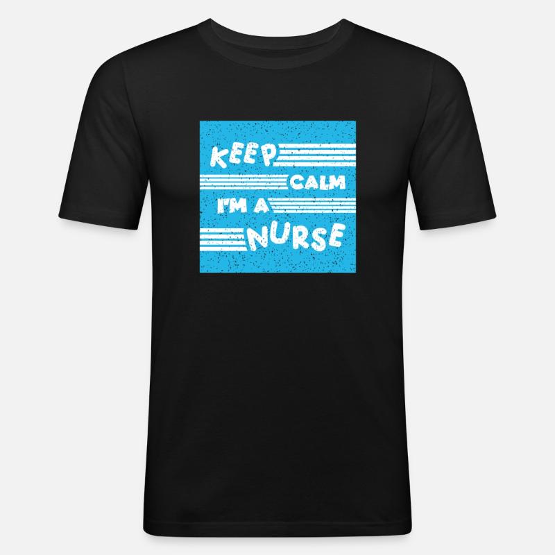 KRANKENSCHWESTER Pflegerin - Männer Slim Fit T-Shirt - Schwarz