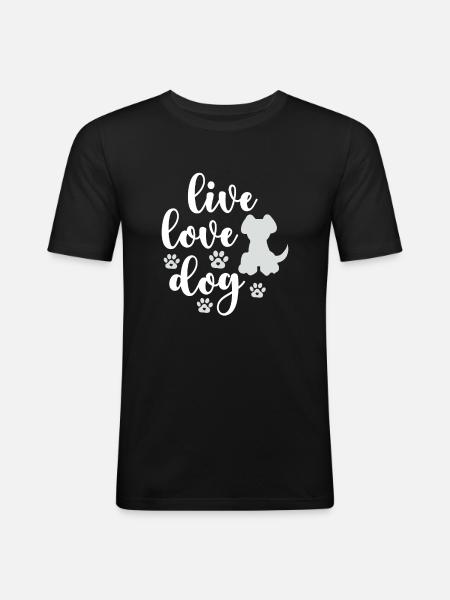 Leben Liebe Hunde - Männer Slim Fit T-Shirt - Schwarz