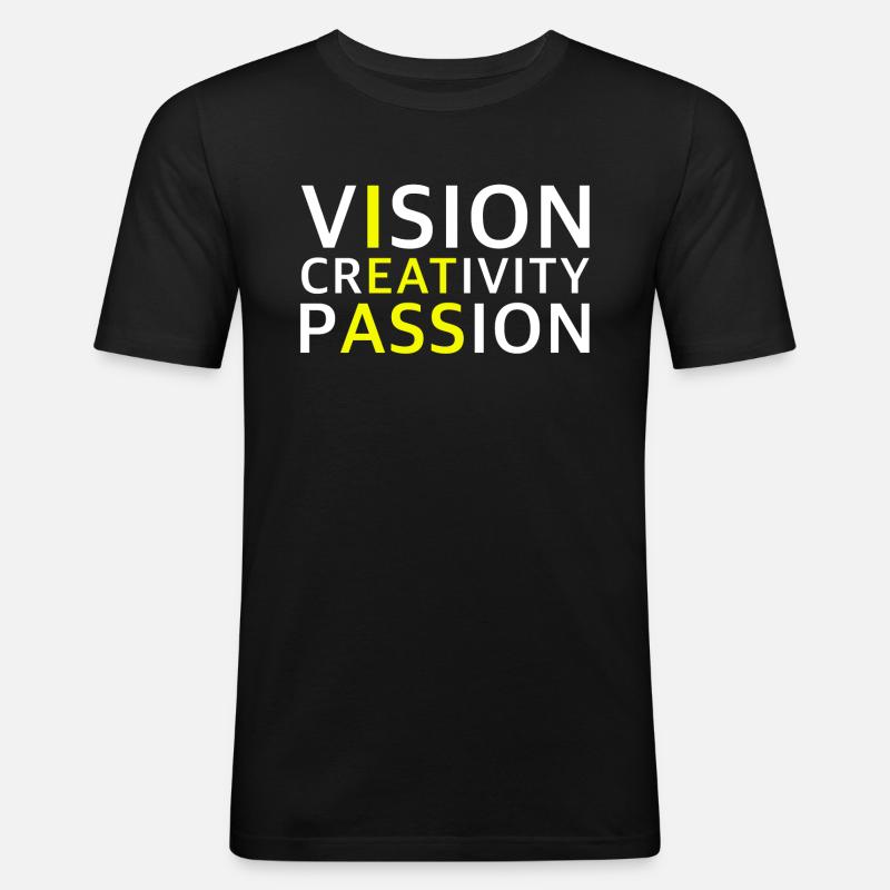Vision, Creativity, Passion | Motivation - Men's Slim Fit T-Shirt - black