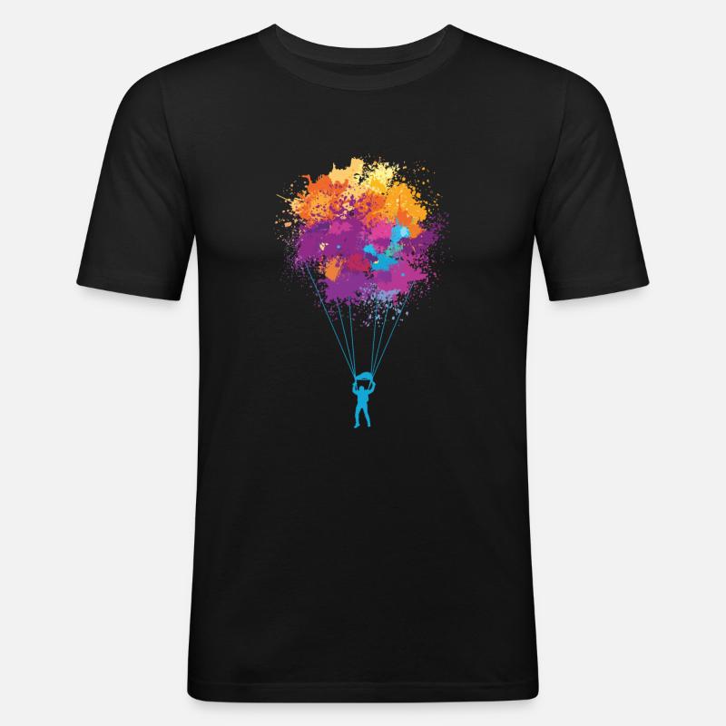 Parachutisme parachutisme - T-shirt près du corps Homme - noir