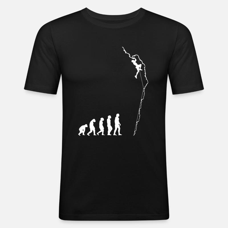 Klettern Evolution - Männer Slim Fit T-Shirt - Schwarz