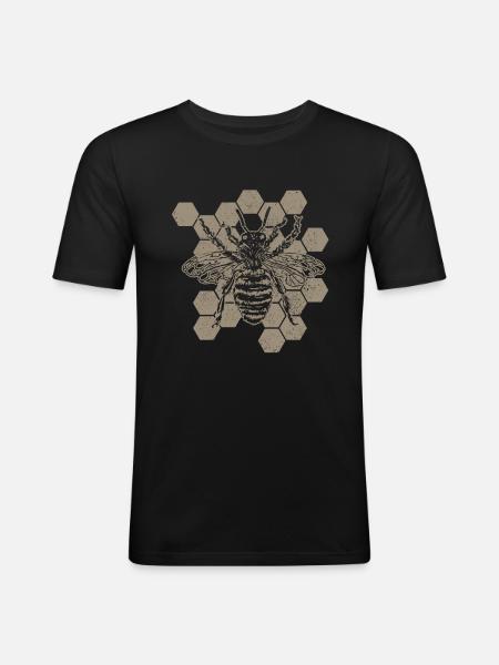 Biene - Imker Geschenk - Männer Slim Fit T-Shirt - Schwarz
