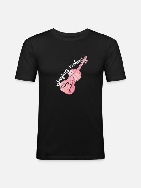 Violin player gift idea - Men's Slim Fit T-Shirt - black