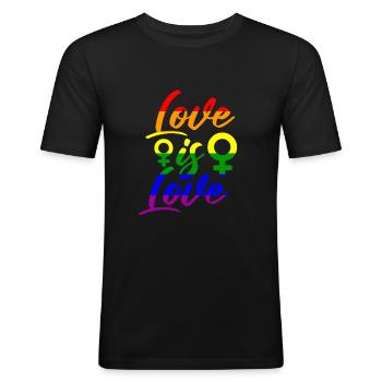 Amour lesbien - T-shirt près du corps Homme - noir - Devant - Nik (191cm)