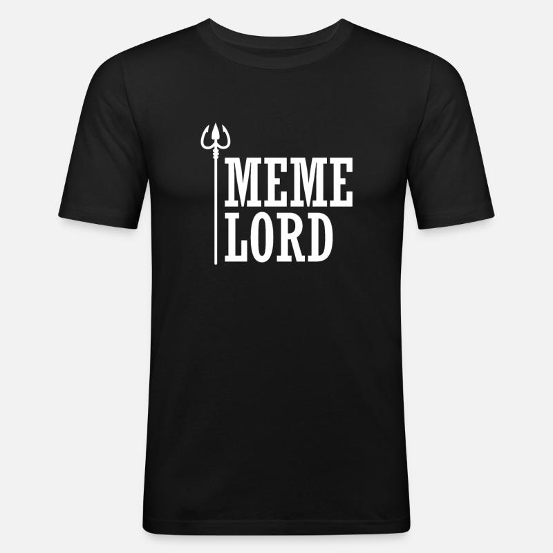 Meme Lord - Männer Slim Fit T-Shirt - Schwarz