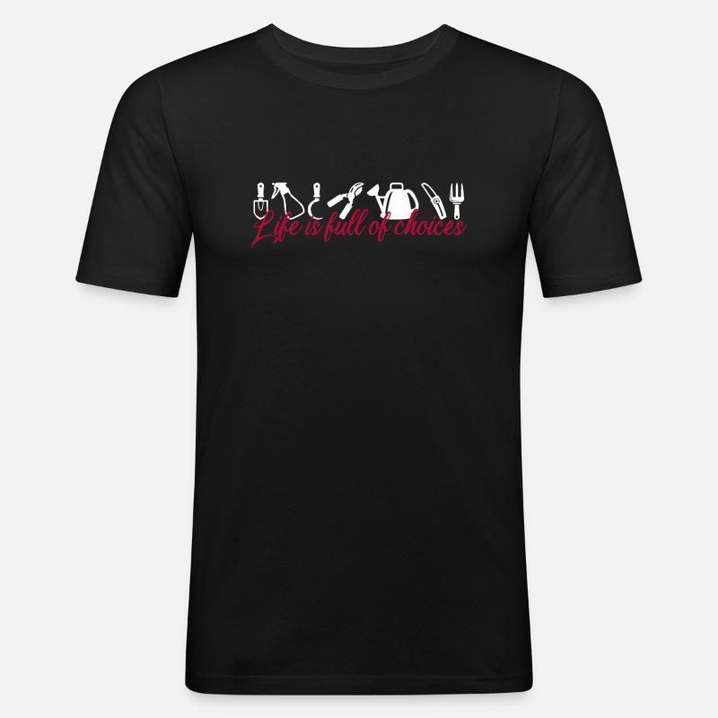 Garten - Männer Slim Fit T-Shirt - Schwarz