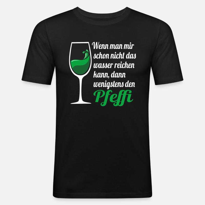 Pfeffi Spruch - Männer Slim Fit T-Shirt - Schwarz