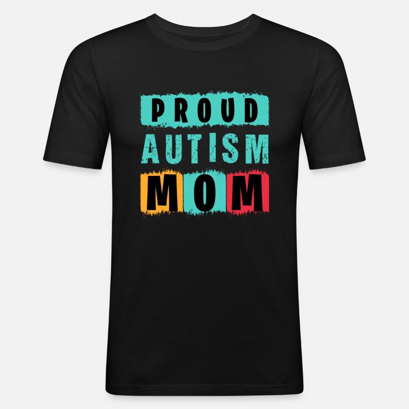 Stolze Autismus-Mutter - Männer Slim Fit T-Shirt - Schwarz