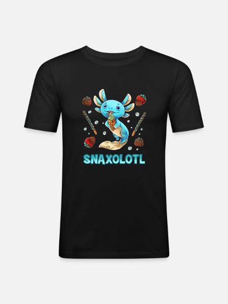 Snaxolotl axolotl - Men's Slim Fit T-Shirt - black