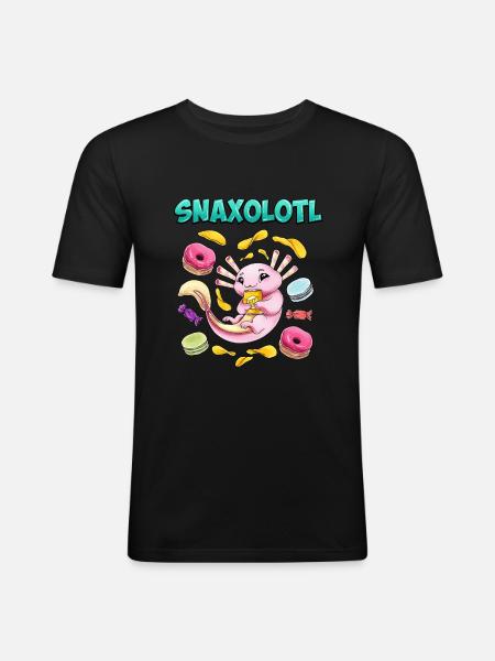 Snaxolotl axolotl - Men's Slim Fit T-Shirt - black