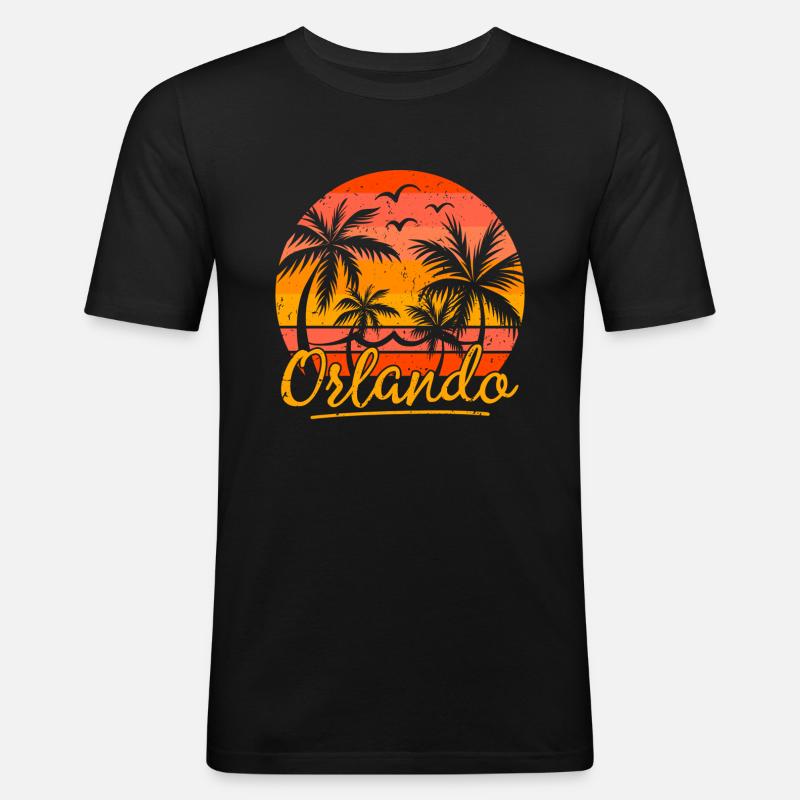 Orlando - Männer Slim Fit T-Shirt - Schwarz