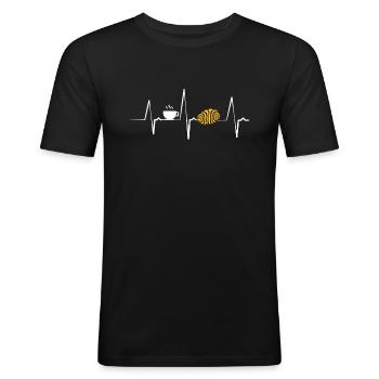 Hamburg Norddeutschland Franzbrötchen Geschenk - Männer Slim Fit T-Shirt - Schwarz - Vorne - Nik (191cm)
