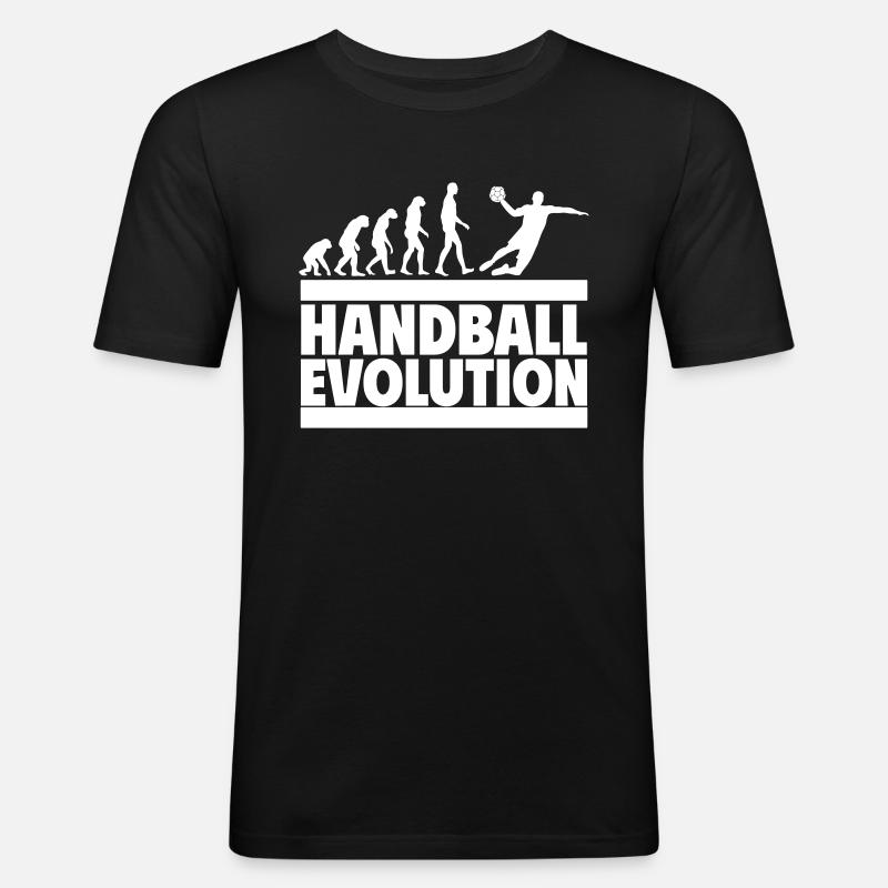Handball Evolution Perfektes Geschenk Handballer - Männer Slim Fit T-Shirt - Schwarz