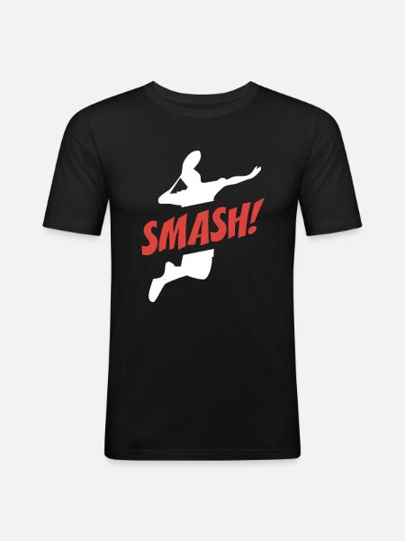 Smash Badminton - Men's Slim Fit T-Shirt - black