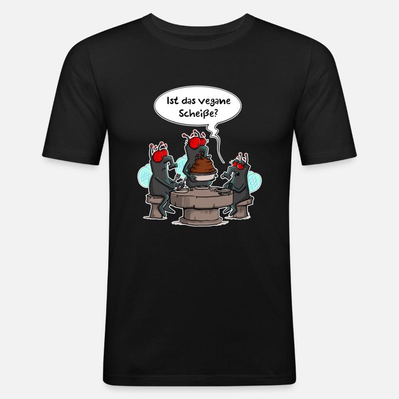 Vegane Scheiße - Männer Slim Fit T-Shirt - Schwarz