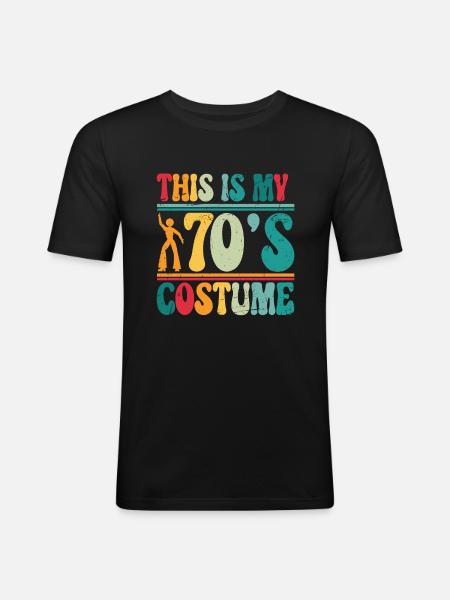 This is my 70s Costume Halloween 70er Party Disco - Men's Slim Fit T-Shirt - black