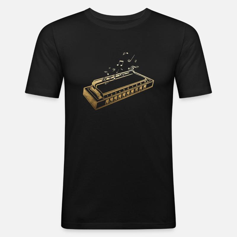 Harmonica - Men's Slim Fit T-Shirt - black