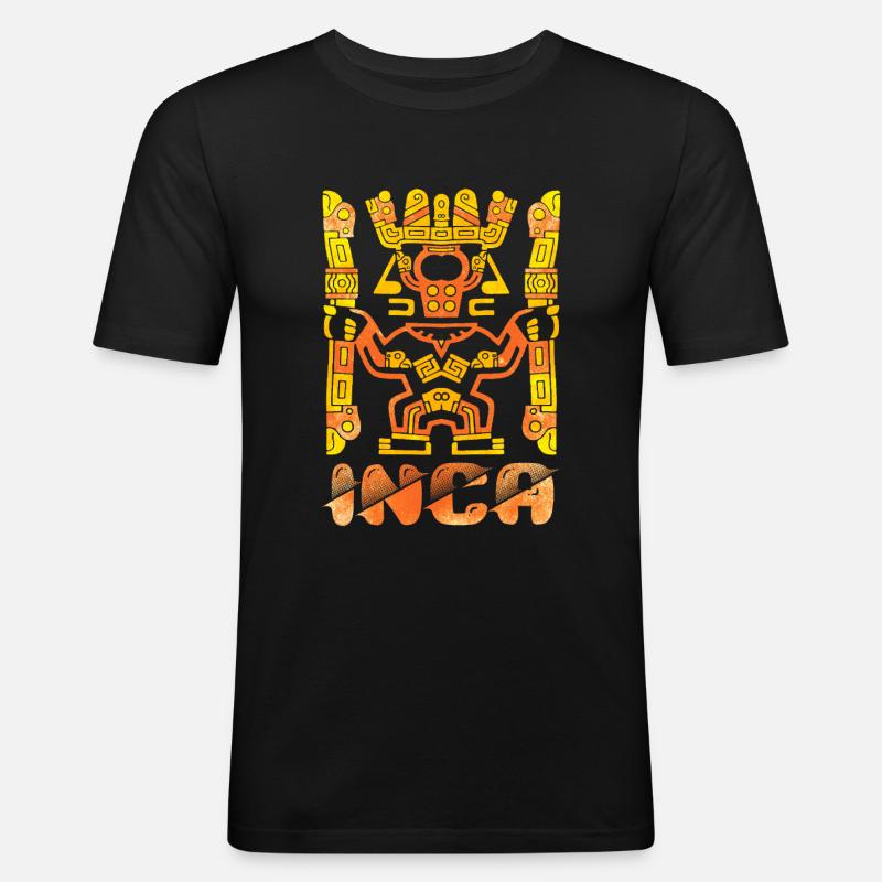 Inka - Männer Slim Fit T-Shirt - Schwarz