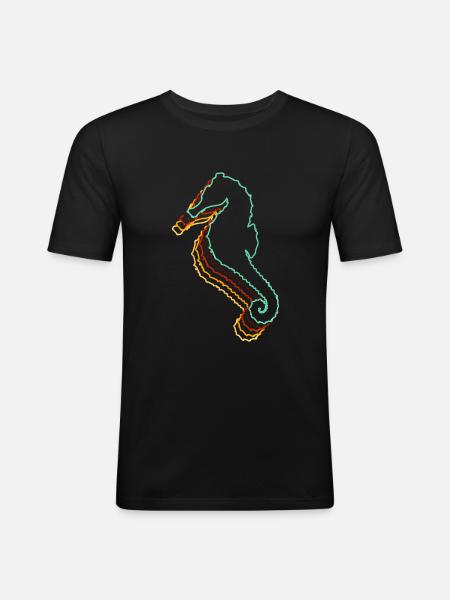 Hippocampe - T-shirt près du corps Homme - noir