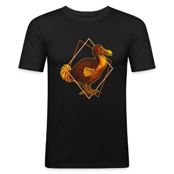 Dodo - Ein ausgestorbener flugunfähiger Vogel - Männer Slim Fit T-Shirt - Schwarz - Vorne - Nik (191cm)