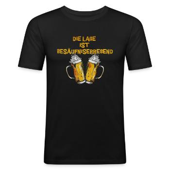 Die Lage ist Besäufniserregend - Männer Slim Fit T-Shirt - Schwarz - Vorne - Nik (191cm)
