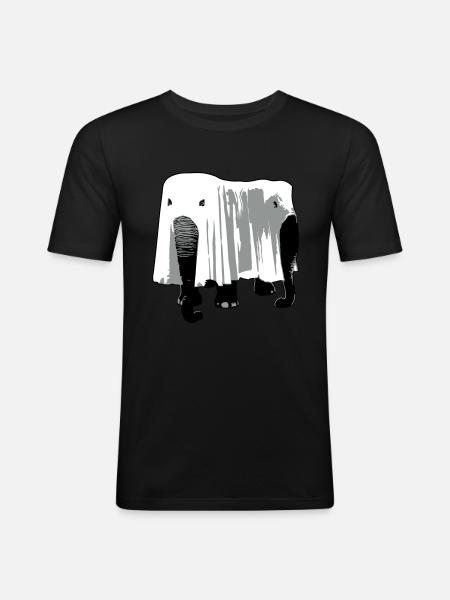 Elefant - Männer Slim Fit T-Shirt - Schwarz