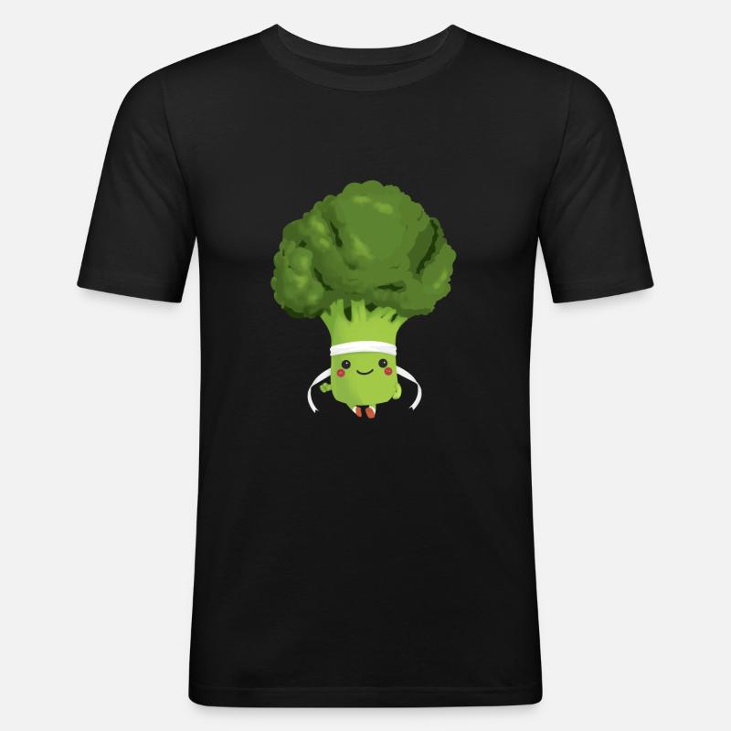 Broccoli while jogging / running - Men's Slim Fit T-Shirt - black