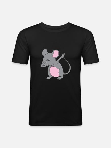 Dabbing rat / mouse - Men's Slim Fit T-Shirt - black