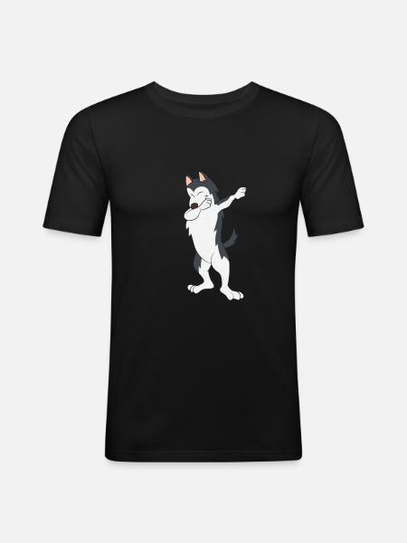 Huskey / Husky Dab - Men's Slim Fit T-Shirt - black