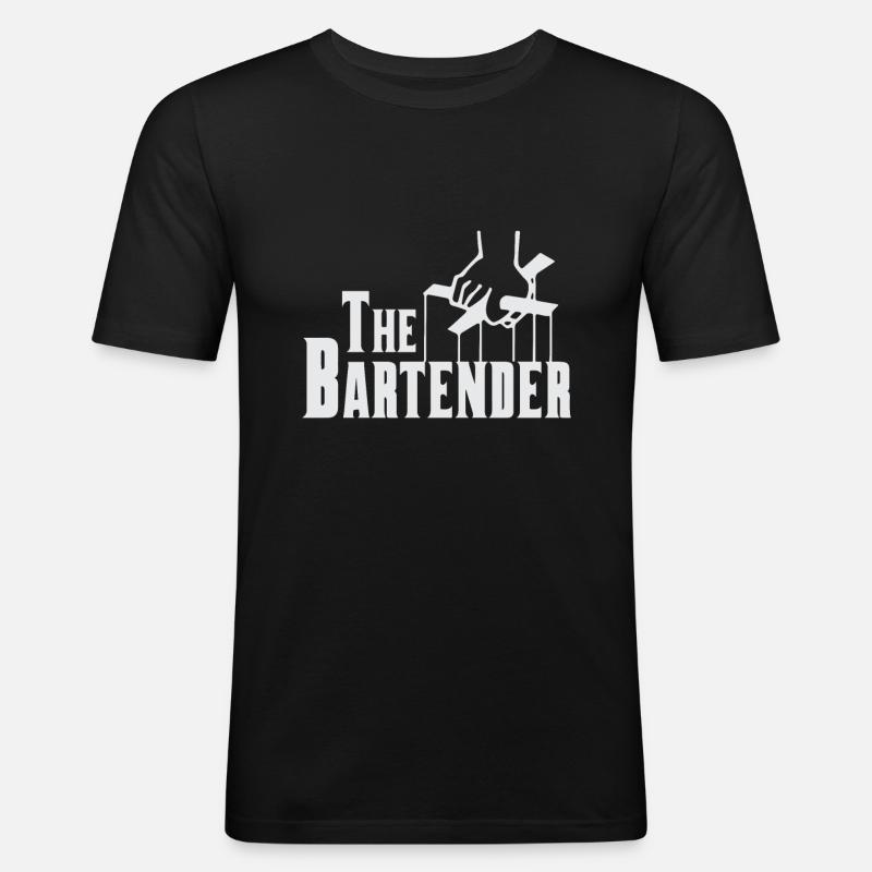 Barkeeper - The Bartender - Männer Slim Fit T-Shirt - Schwarz