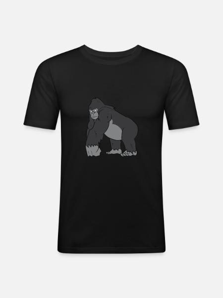 Gorilla - Strong silverback - T-shirt près du corps Homme - noir