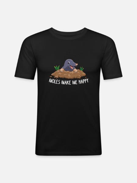 Mole - Moles gøre mig glad - Herre Slim Fit T-Shirt - sort