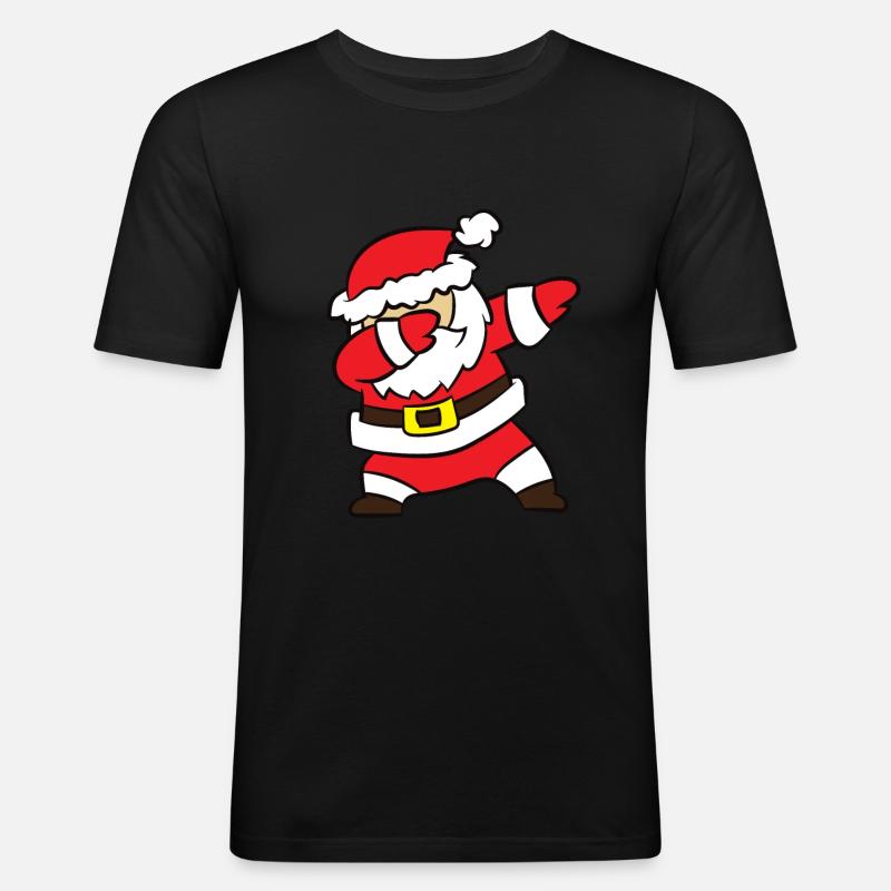 Weihnachtsmann - DAB, dabben, dabbing, tanz - Männer Slim Fit T-Shirt - Schwarz