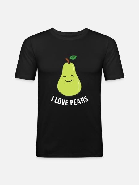 Pear - I Love Pears - Men's Slim Fit T-Shirt - black