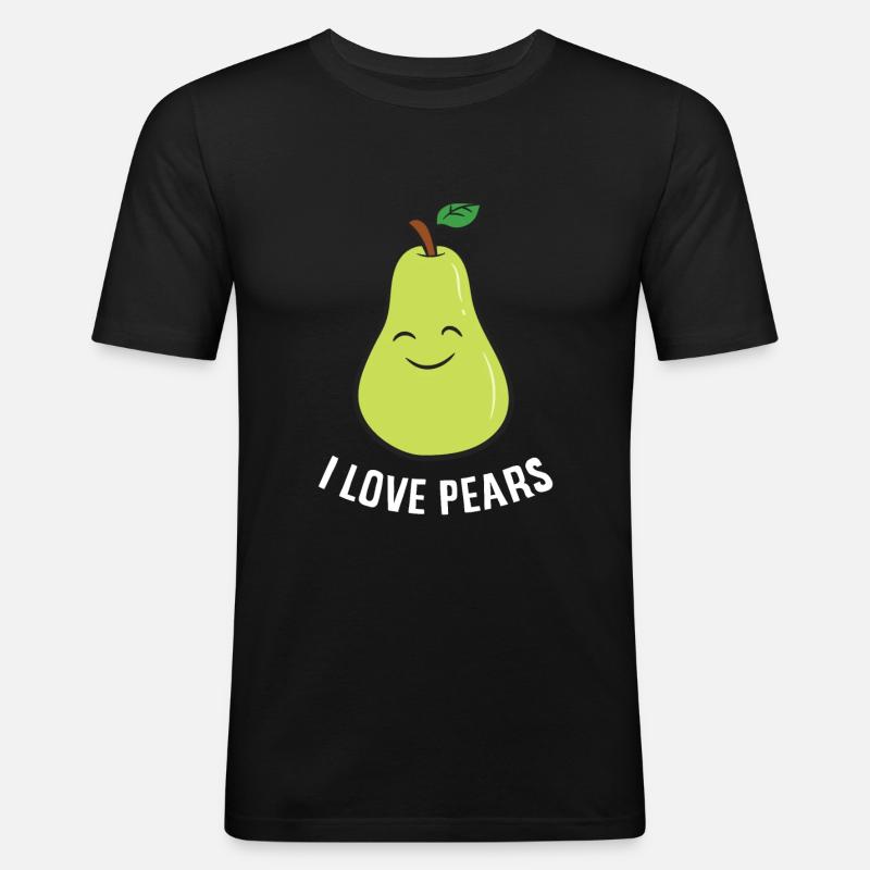 Pear - I Love Pears - Men's Slim Fit T-Shirt - black