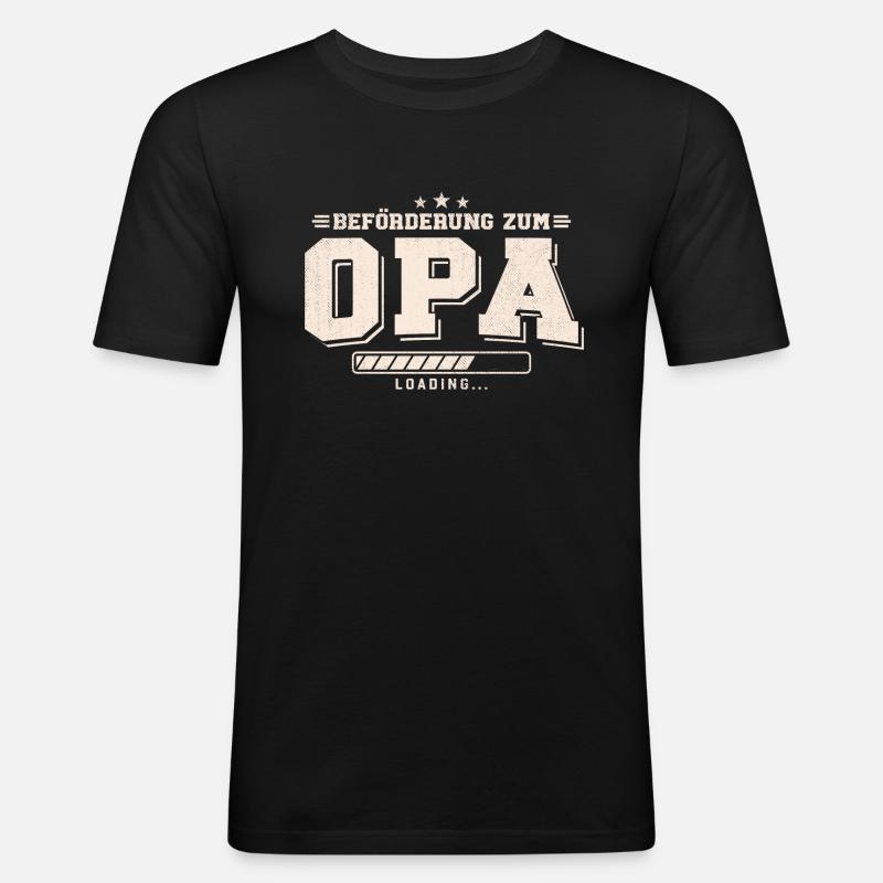 Beförderung zum Opa loading - Männer Slim Fit T-Shirt - Schwarz