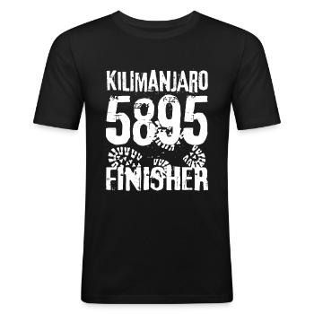 Kilimanjaro Bergsteigen Wandern in Tansania Kenia - Männer Slim Fit T-Shirt - Schwarz - Vorne - Nik (191cm)