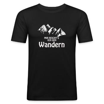 mir reichts ich geh Wandern Shirt geschenk berg - Männer Slim Fit T-Shirt - Schwarz - Vorne - Nik (191cm)