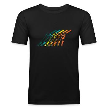 Eisschnellauf Speed Skating Shirt Geschenk - Männer Slim Fit T-Shirt - Schwarz - Vorne - Nik (191cm)