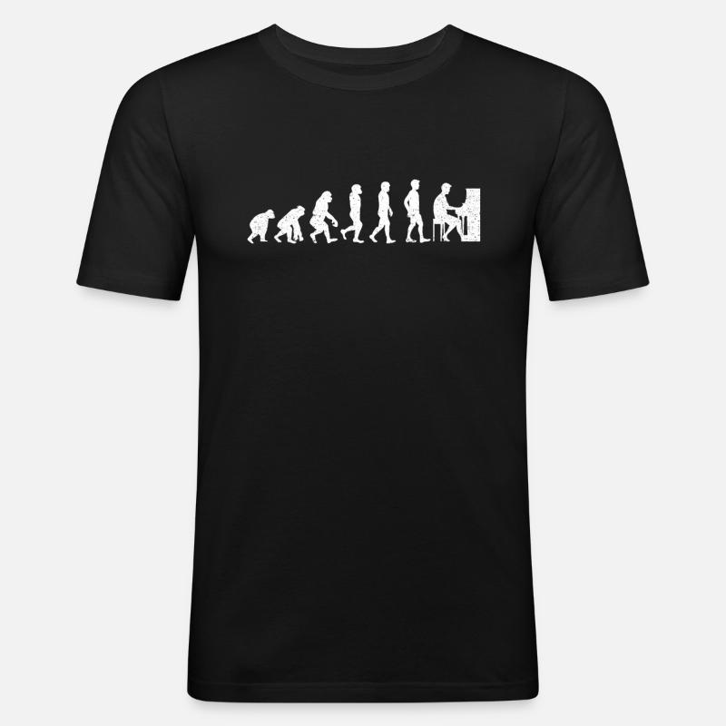 Evolution du piano - T-shirt près du corps Homme - noir