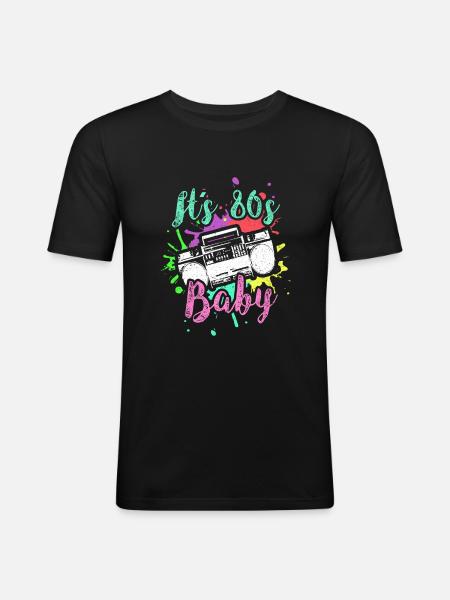 It's 80 Baby - Men's Slim Fit T-Shirt - black
