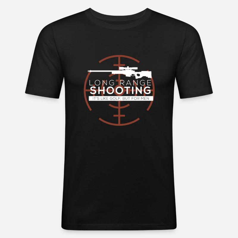 Long Range Shooting - Men's Slim Fit T-Shirt - black