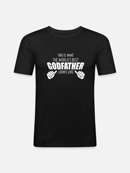 World's Best Godfather - Men's Slim Fit T-Shirt - black