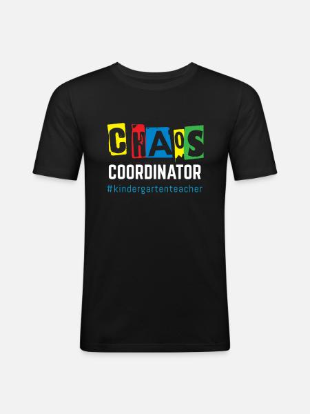 Chaos-Koordinator - Männer Slim Fit T-Shirt - Schwarz