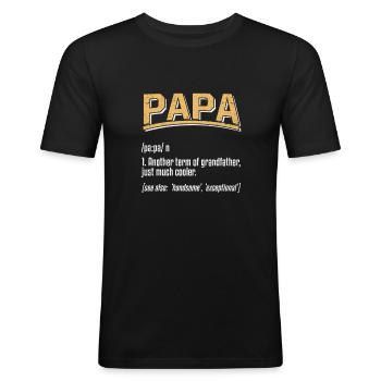 Papa Definition - Men's Slim Fit T-Shirt - black - Front - Nik (191cm)