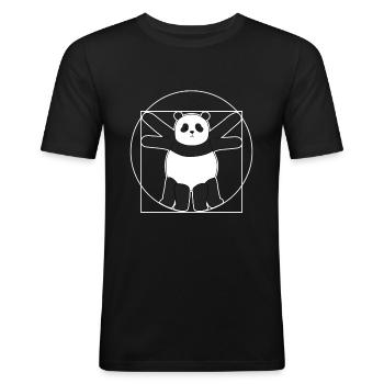 Vitruvian panda Leonardo Da Vinci - Men's Slim Fit T-Shirt - black - Front - Nik (191cm)
